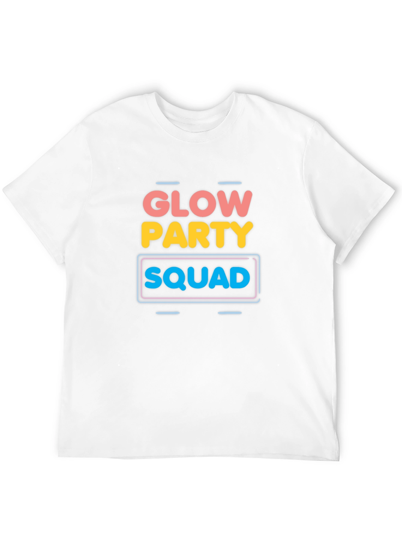 Glow Party Squad Graphic Print Black T-Shirt