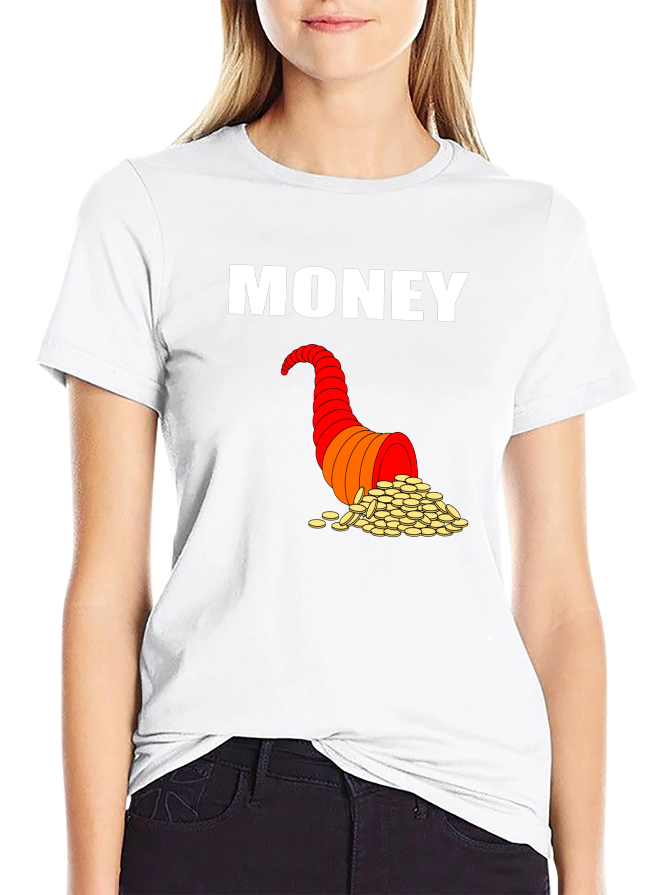 Money Horn T-Shirt Black Graphic Tee