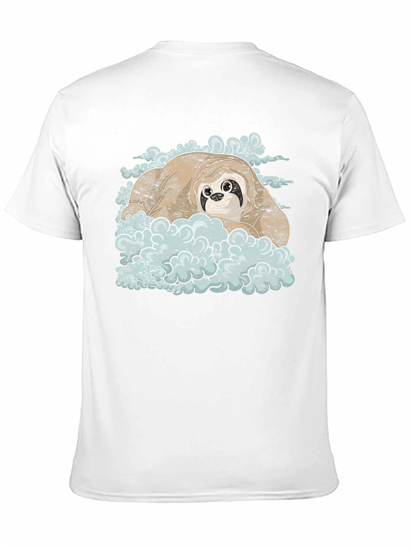 Sloth in Bubbles Black T-Shirt