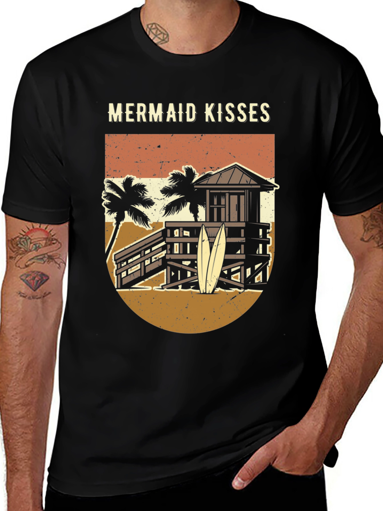 Mermaid Kisses Graphic Tee - Beach Vibes T-Shirt