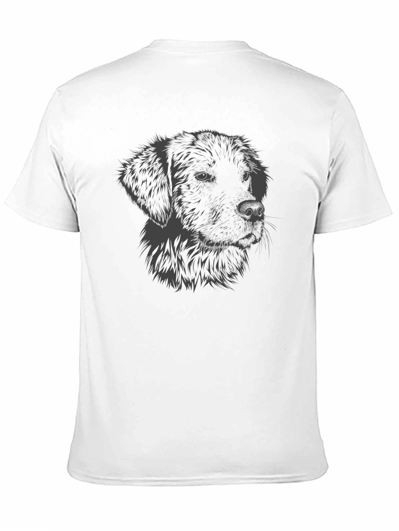 Dog Graphic Tee - Mens Black Crew Neck T-Shirt