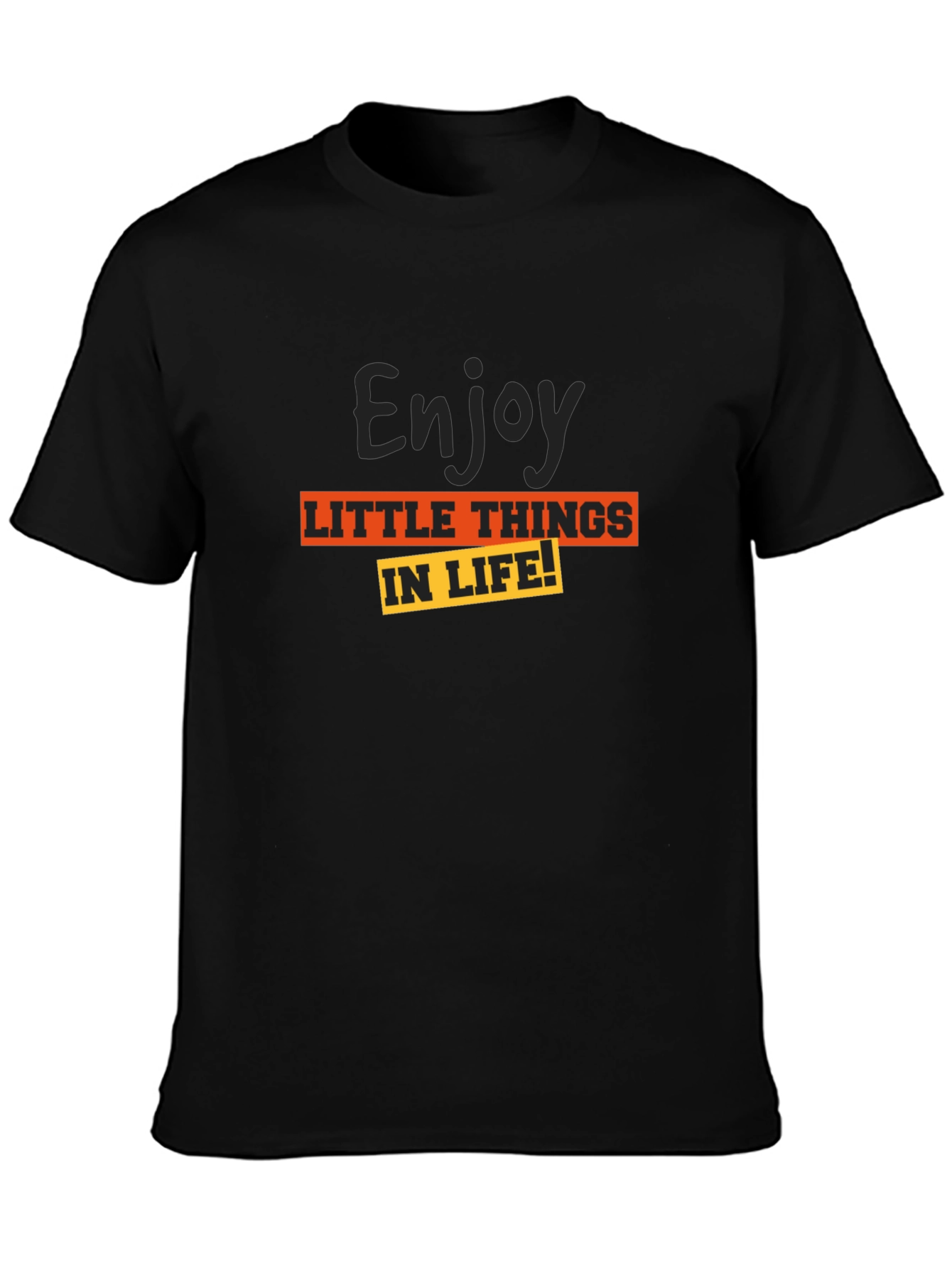 Enjoy Little Things Black Graphic Tee