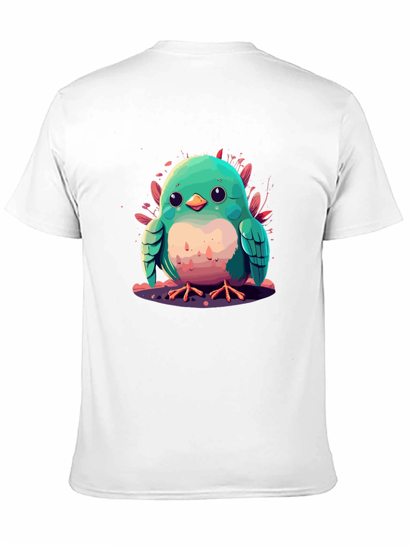 Cute Bird Graphic Black T-Shirt
