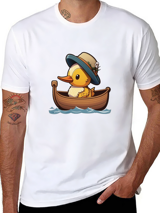 Duck in Boat T-Shirt: Cartoon Design