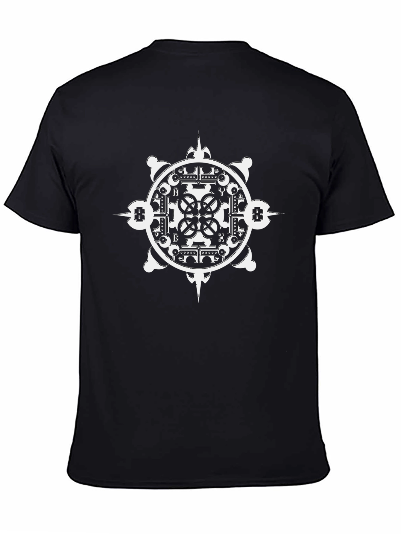 Geometric Print Black T-Shirt