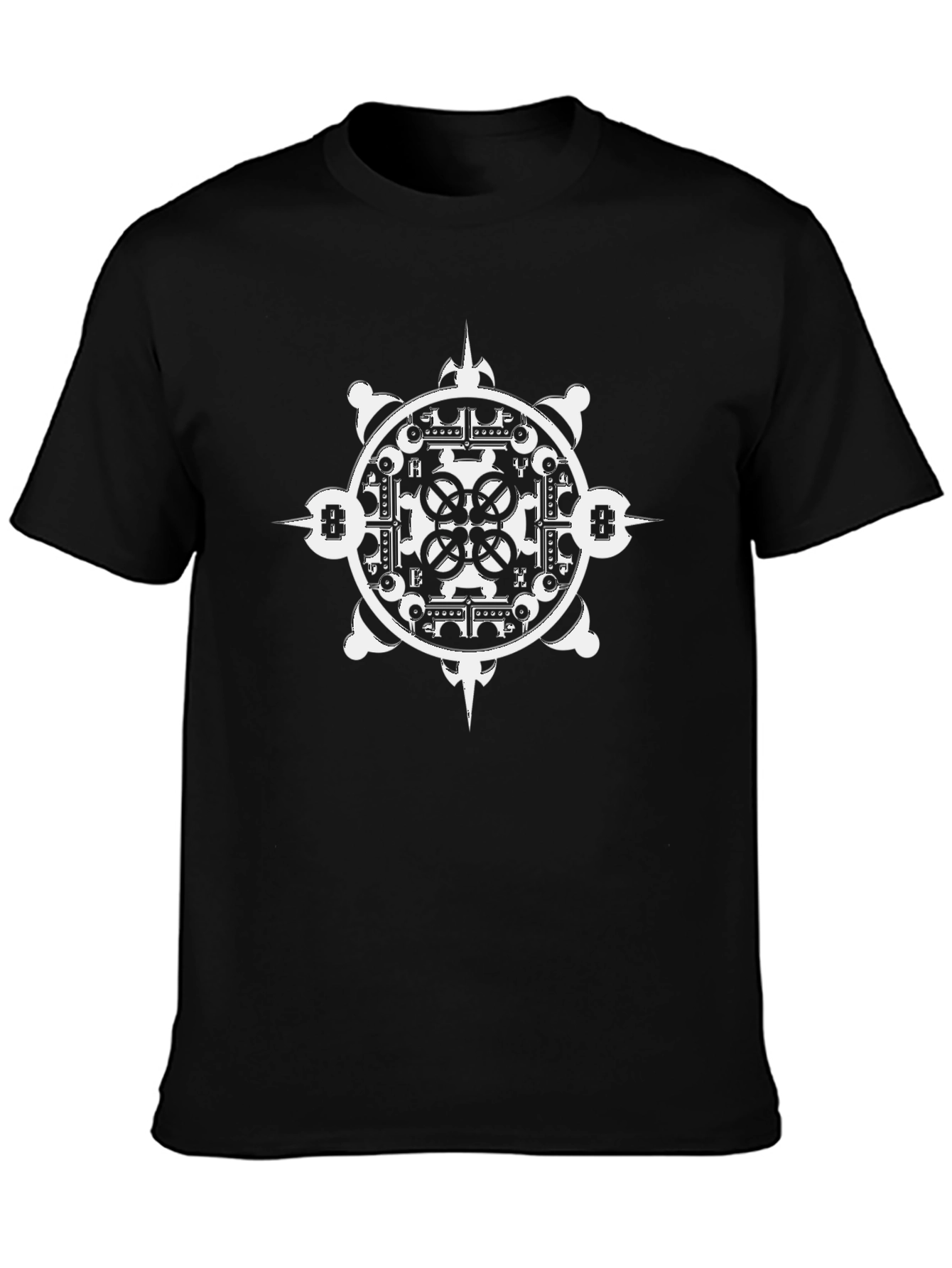 Geometric Print Black T-Shirt