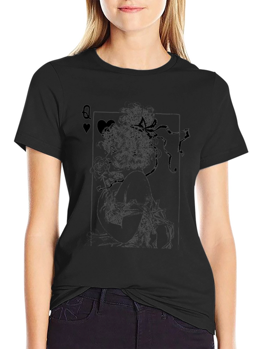 Queen of Hearts Playing Card Graphic T-Shirt