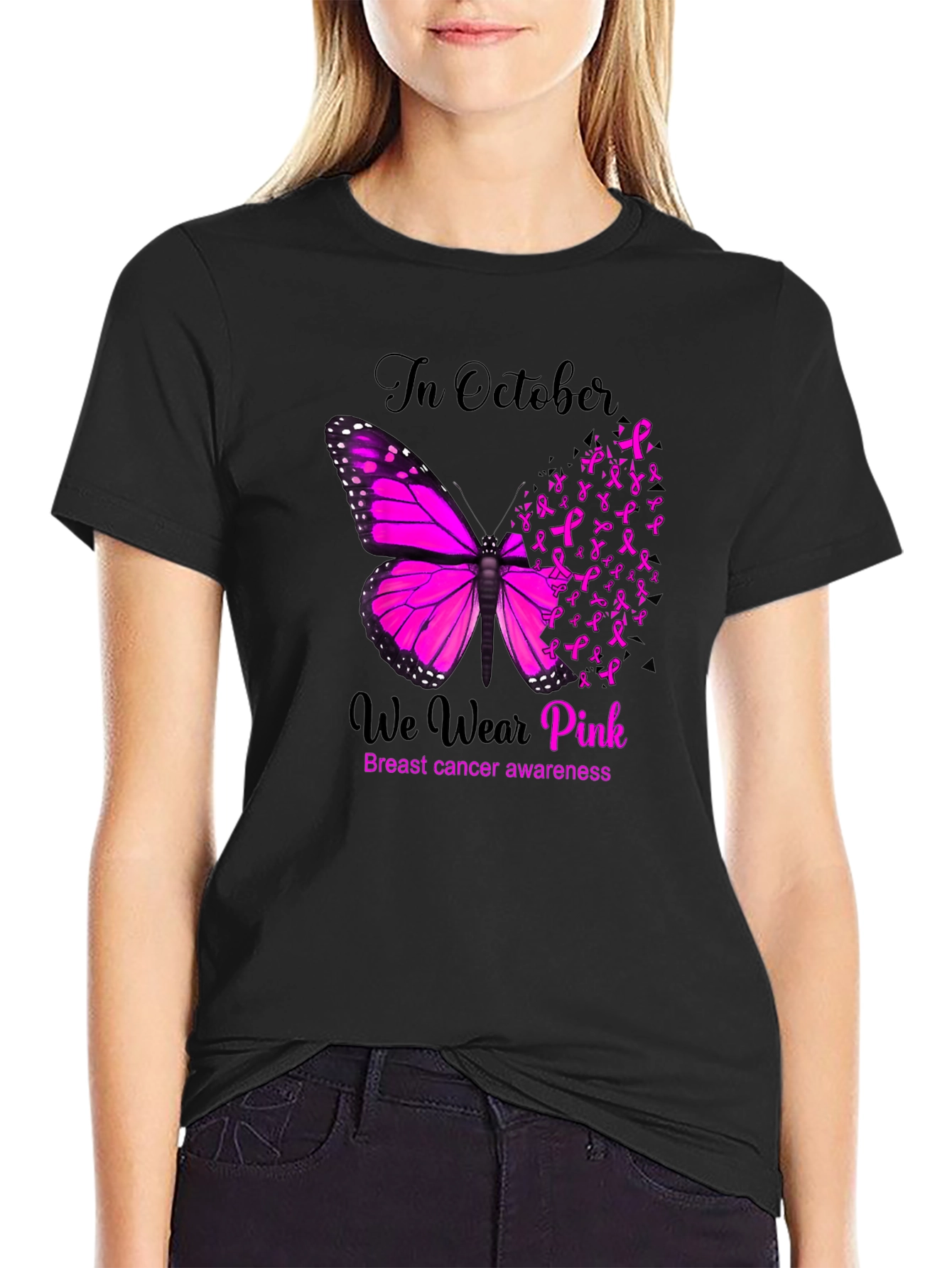 Breast Cancer Awareness Butterfly T-Shirt