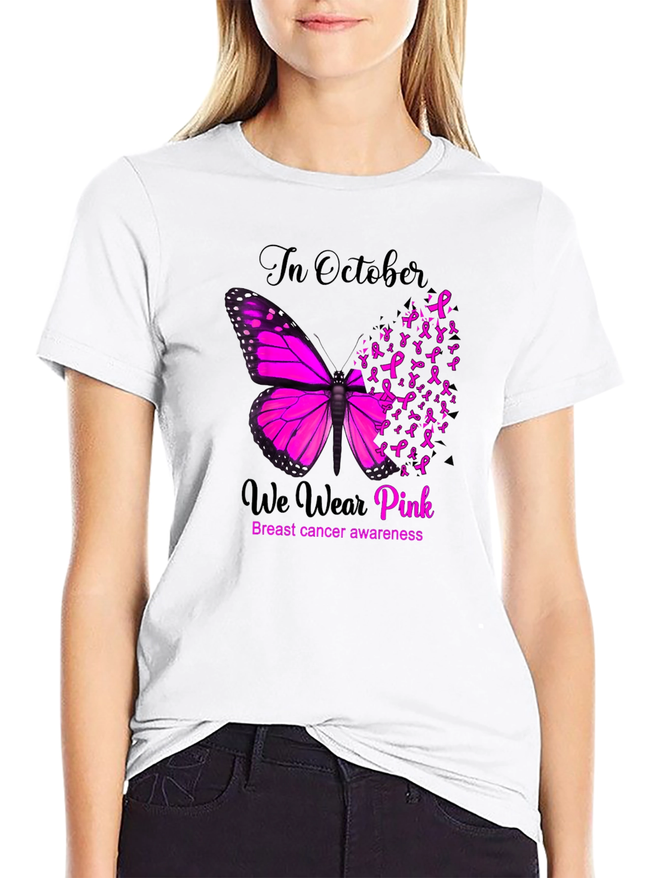 Breast Cancer Awareness Butterfly T-Shirt