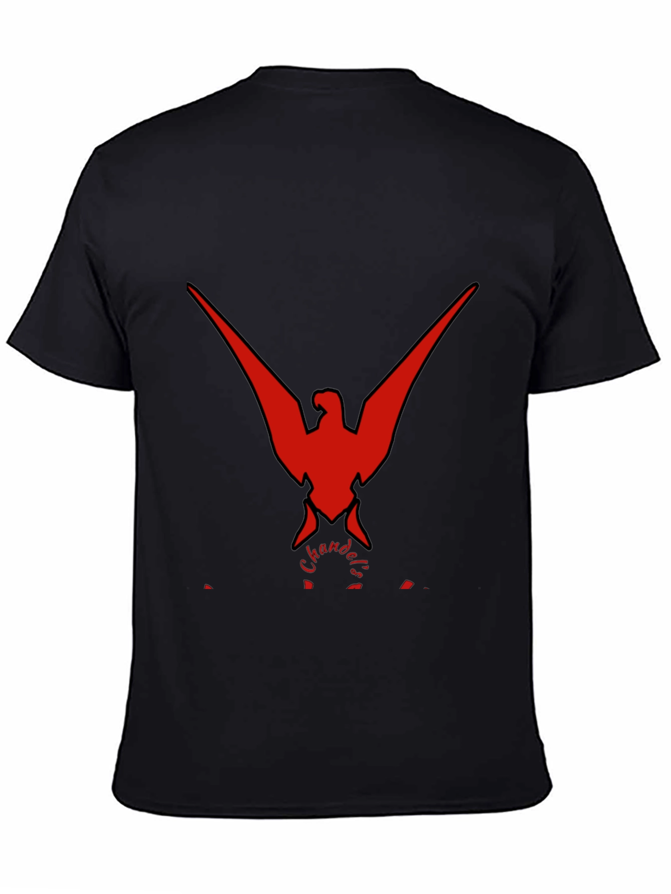 Bold Red Phoenix Graphic Black T-Shirt