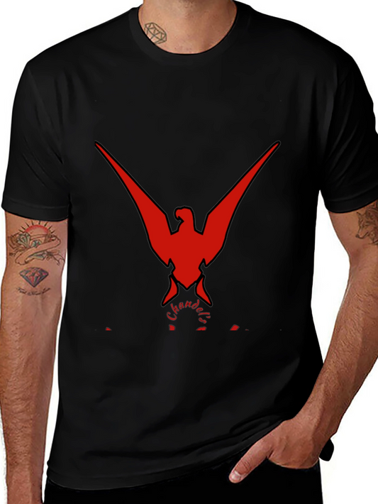 Bold Red Phoenix Graphic Black T-Shirt