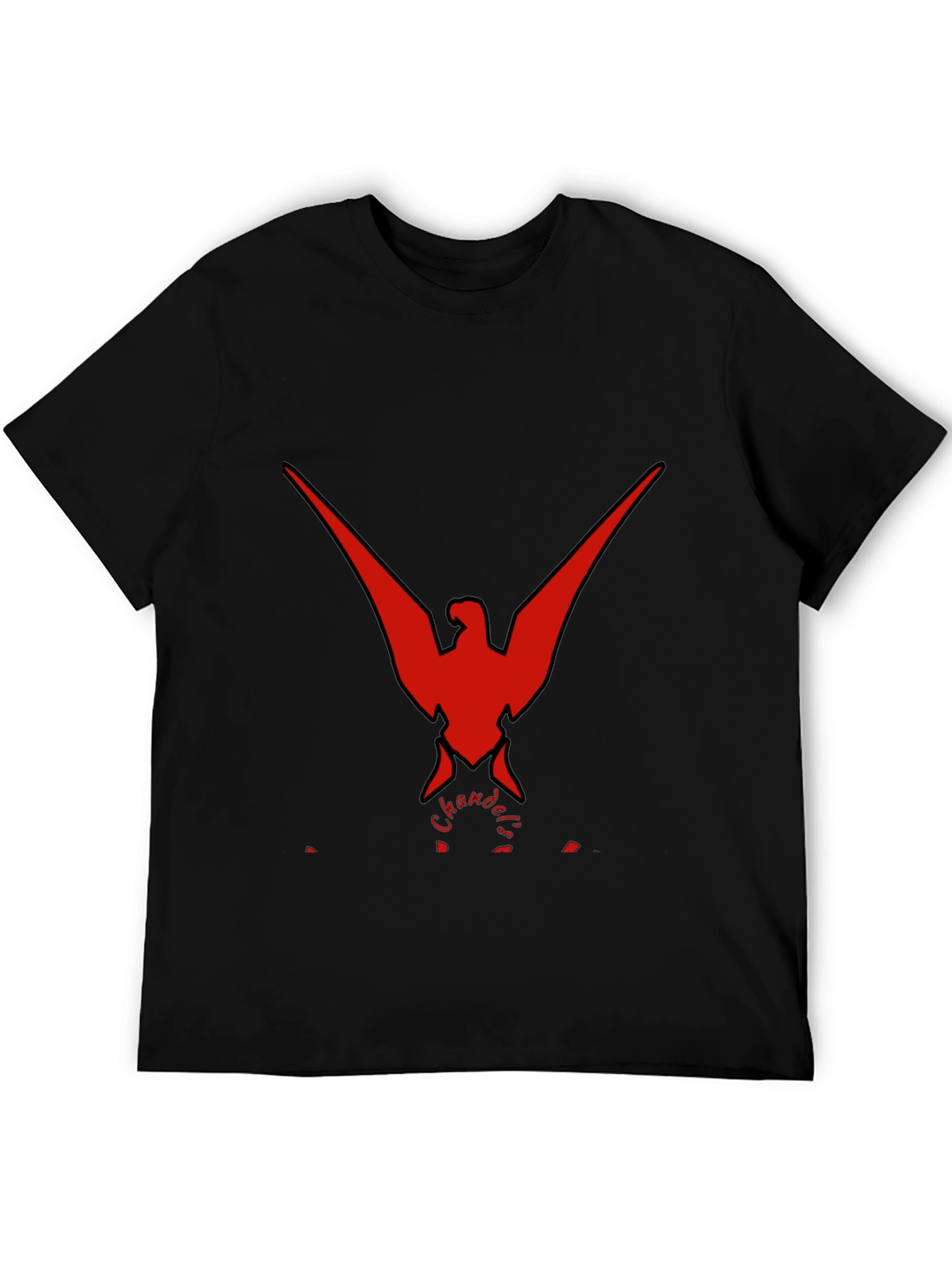 Bold Red Phoenix Graphic Black T-Shirt
