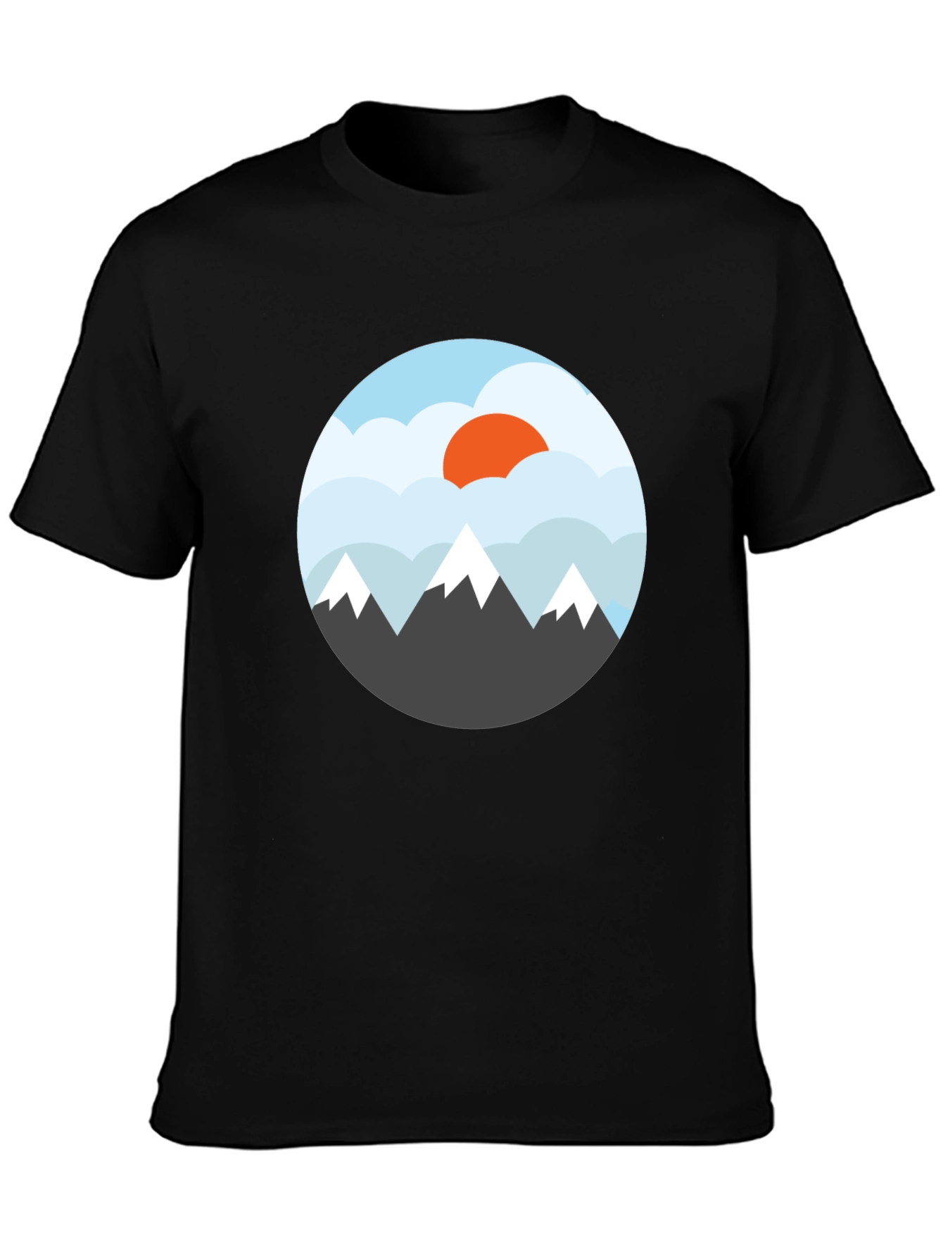 Mountain Sunset Graphic Tee - Black