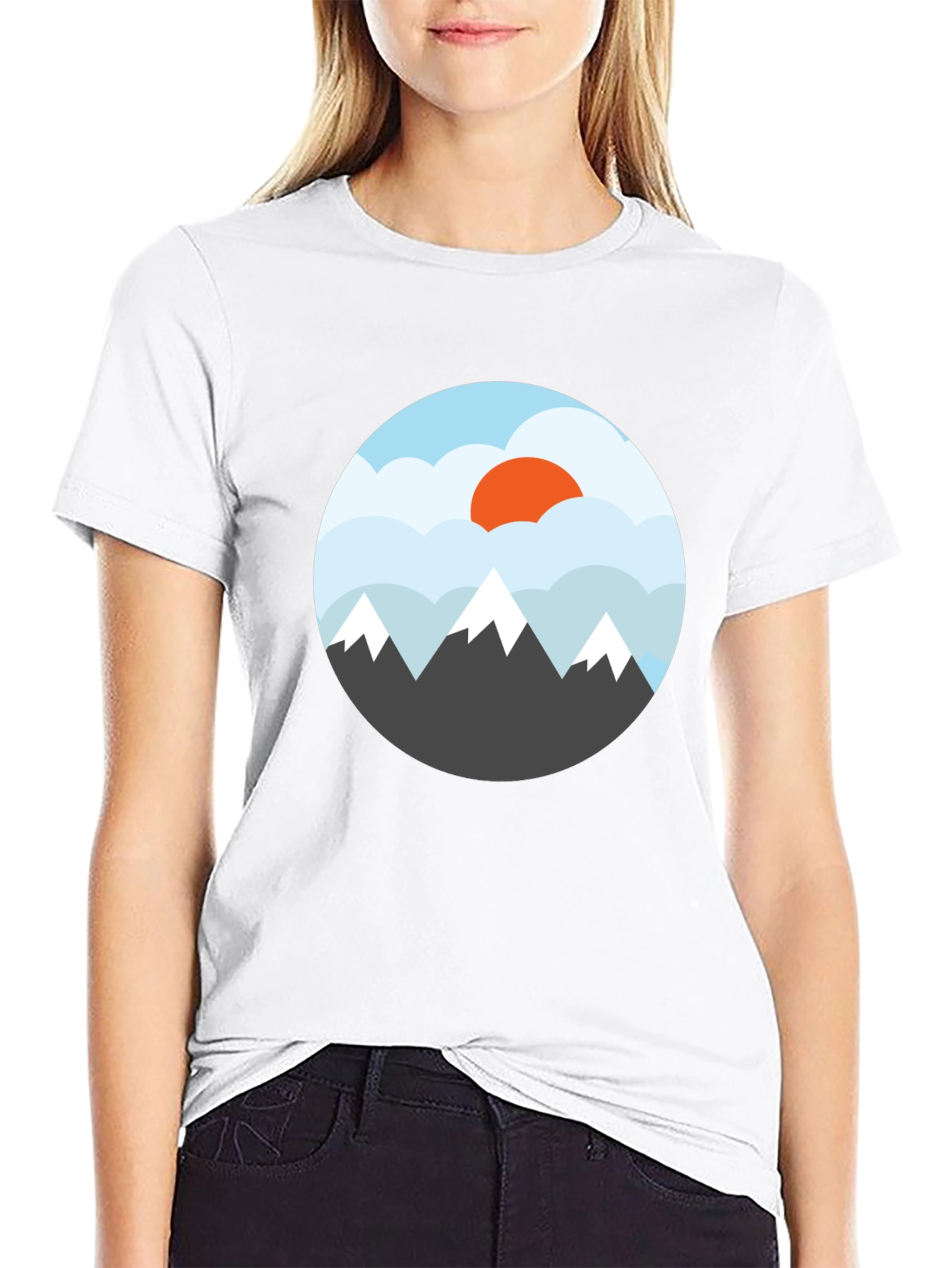 Mountain Sunset Graphic Tee - Black