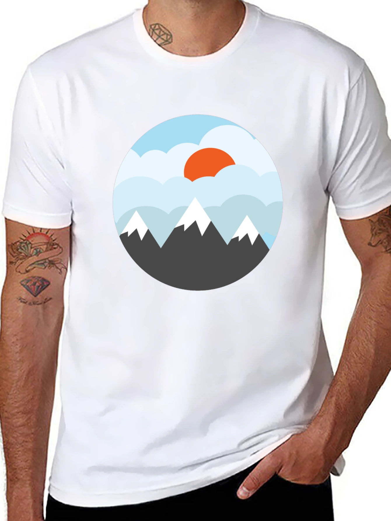 Mountain Sunset Graphic Tee - Black
