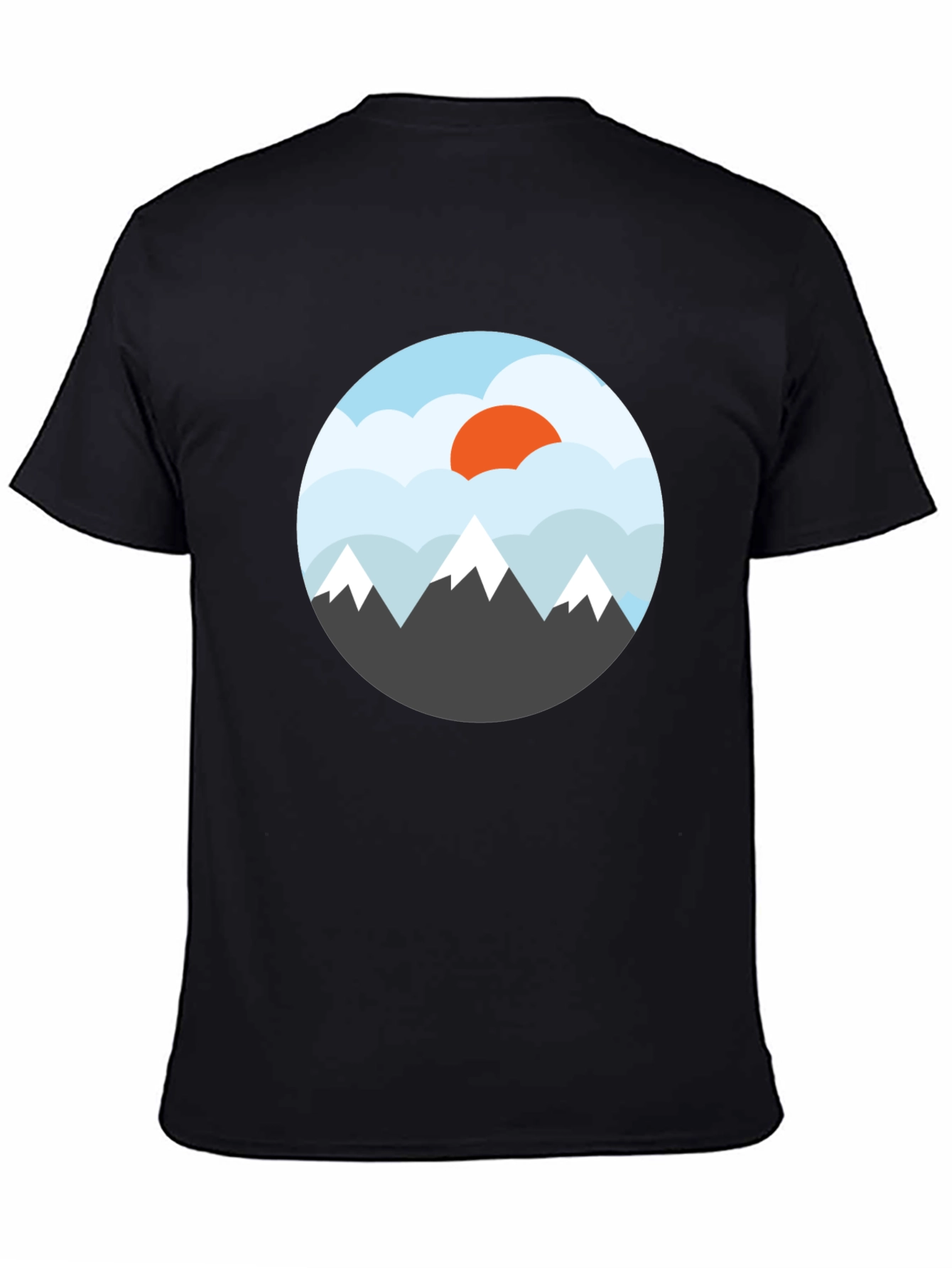Mountain Sunset Graphic Tee - Black
