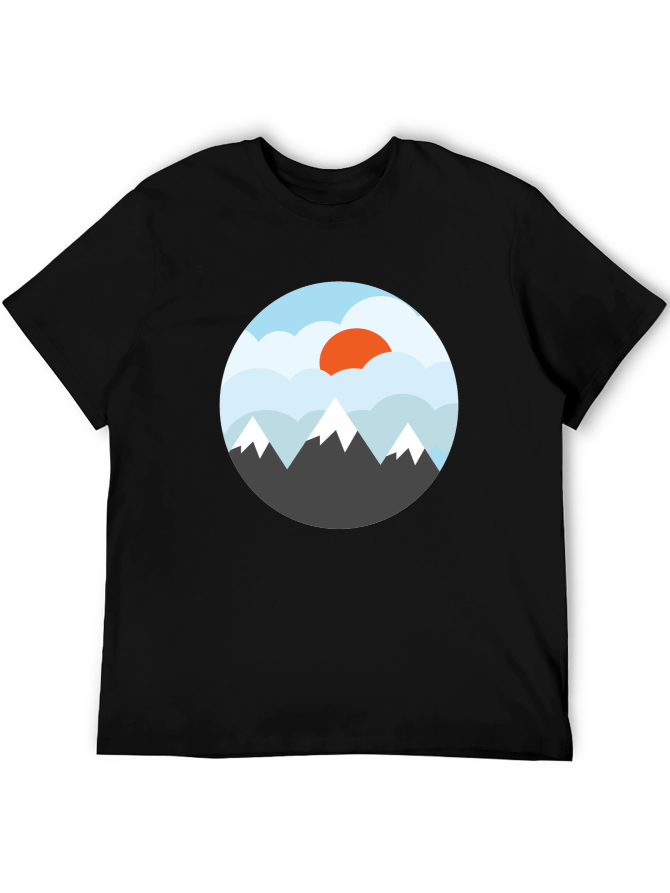 Mountain Sunset Graphic Tee - Black