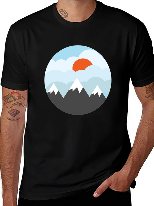 Mountain Sunset Graphic Tee - Black