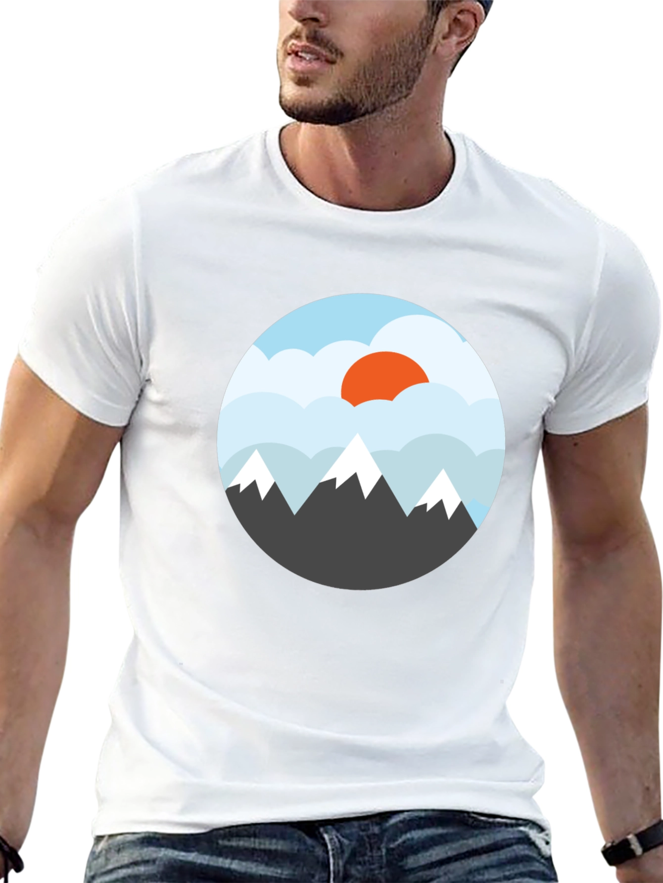 Mountain Sunset Graphic Tee - Black