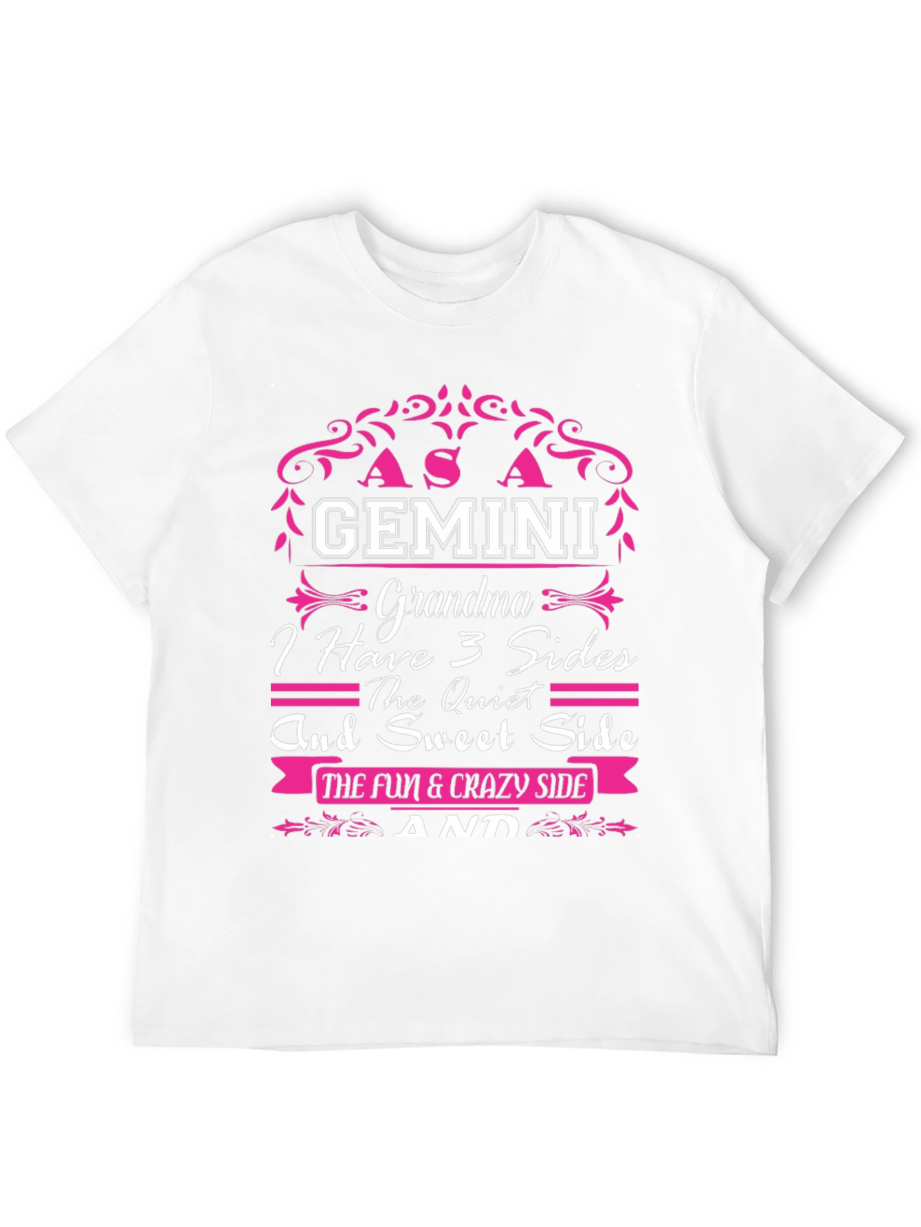 Gemini Grandma 3 Sides Graphic T-Shirt