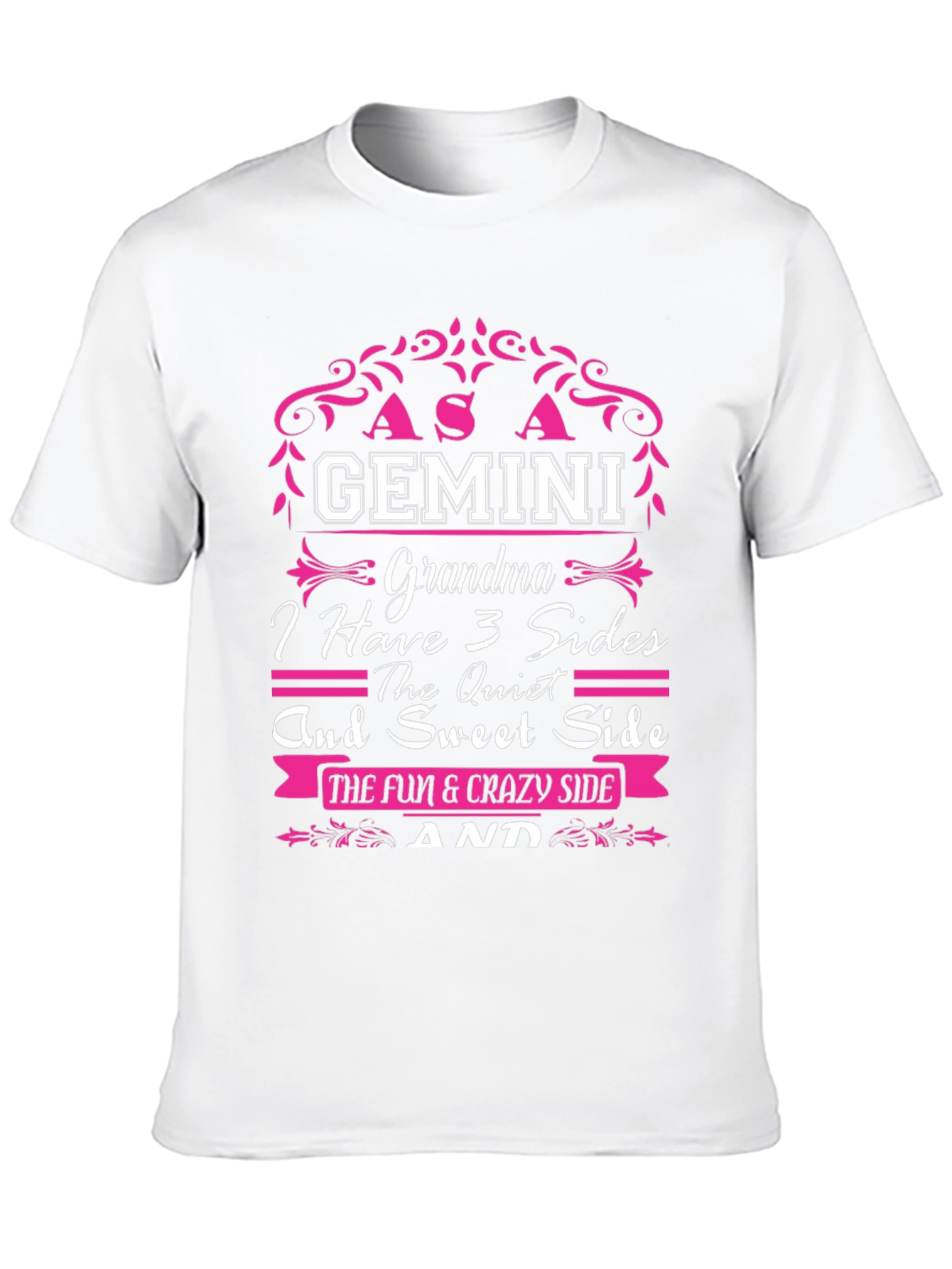 Gemini Grandma 3 Sides Graphic T-Shirt