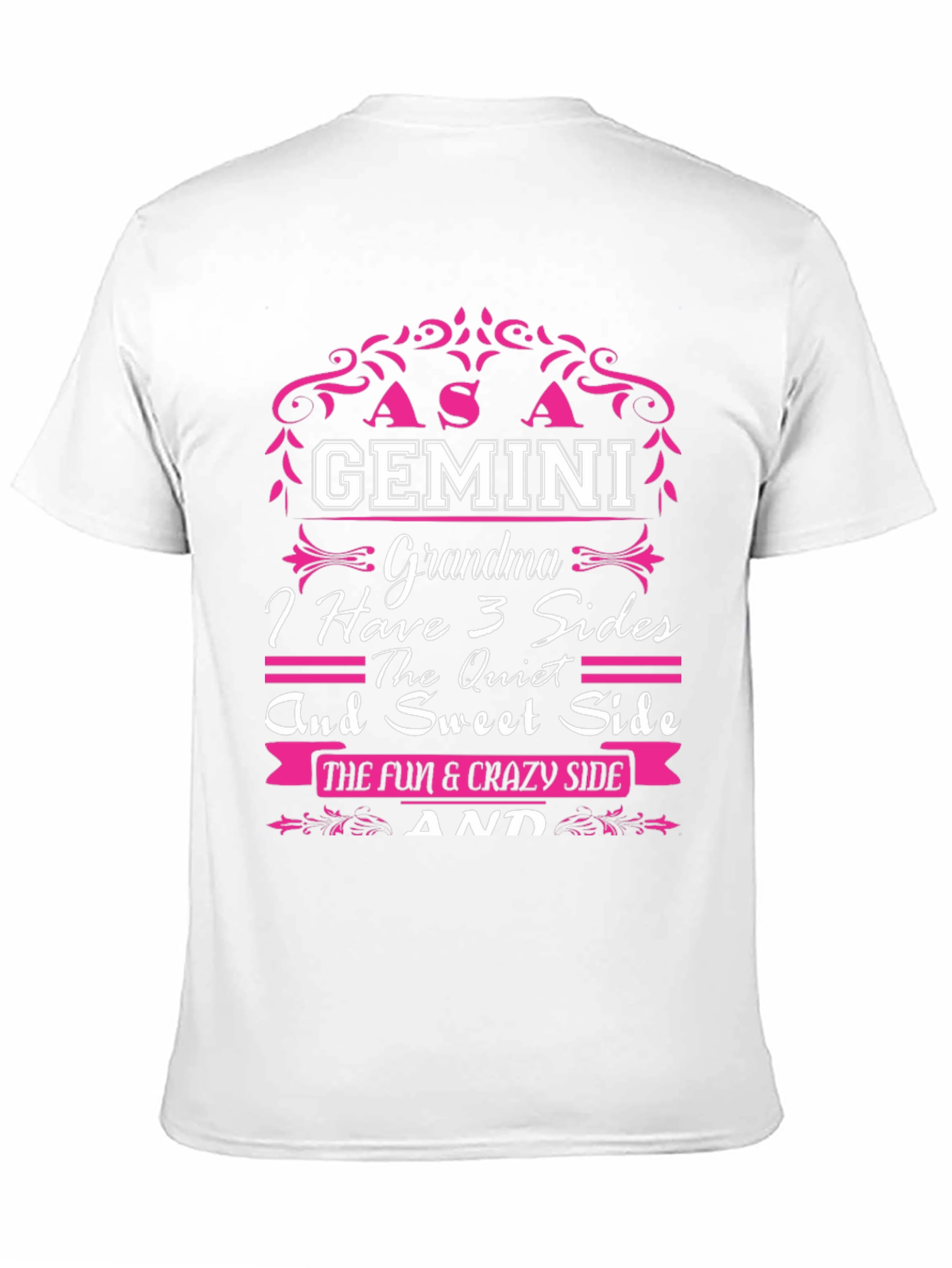 Gemini Grandma 3 Sides Graphic T-Shirt