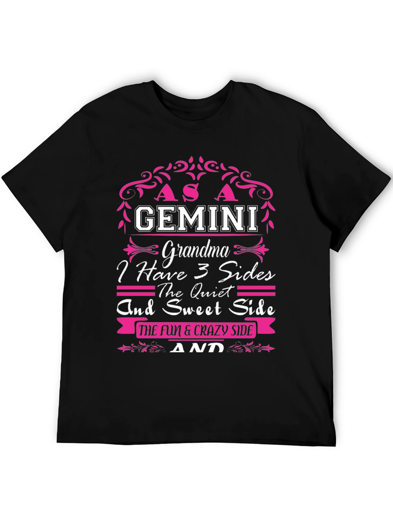 Gemini Grandma 3 Sides Graphic T-Shirt