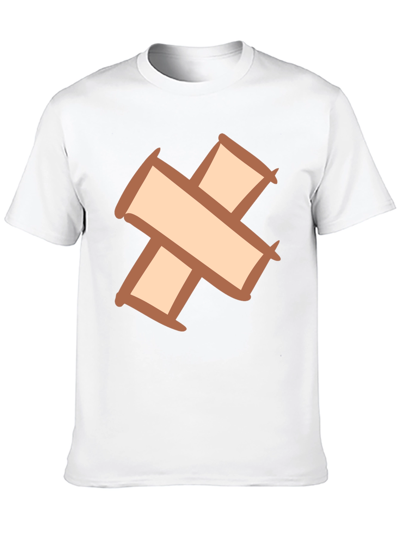 Quirky Cross Bandage Graphic Tee - Unisex Black T-Shirt