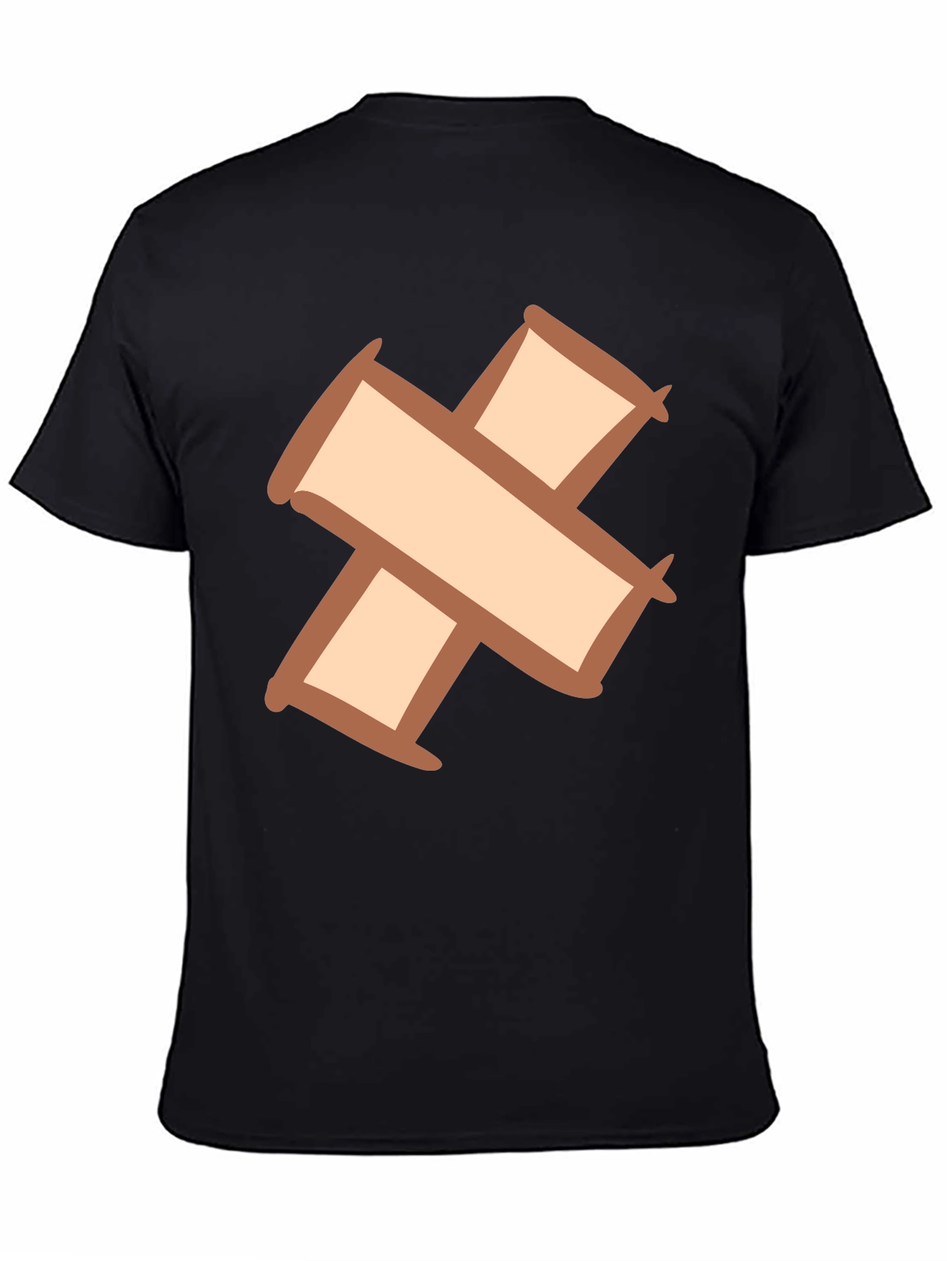 Quirky Cross Bandage Graphic Tee - Unisex Black T-Shirt