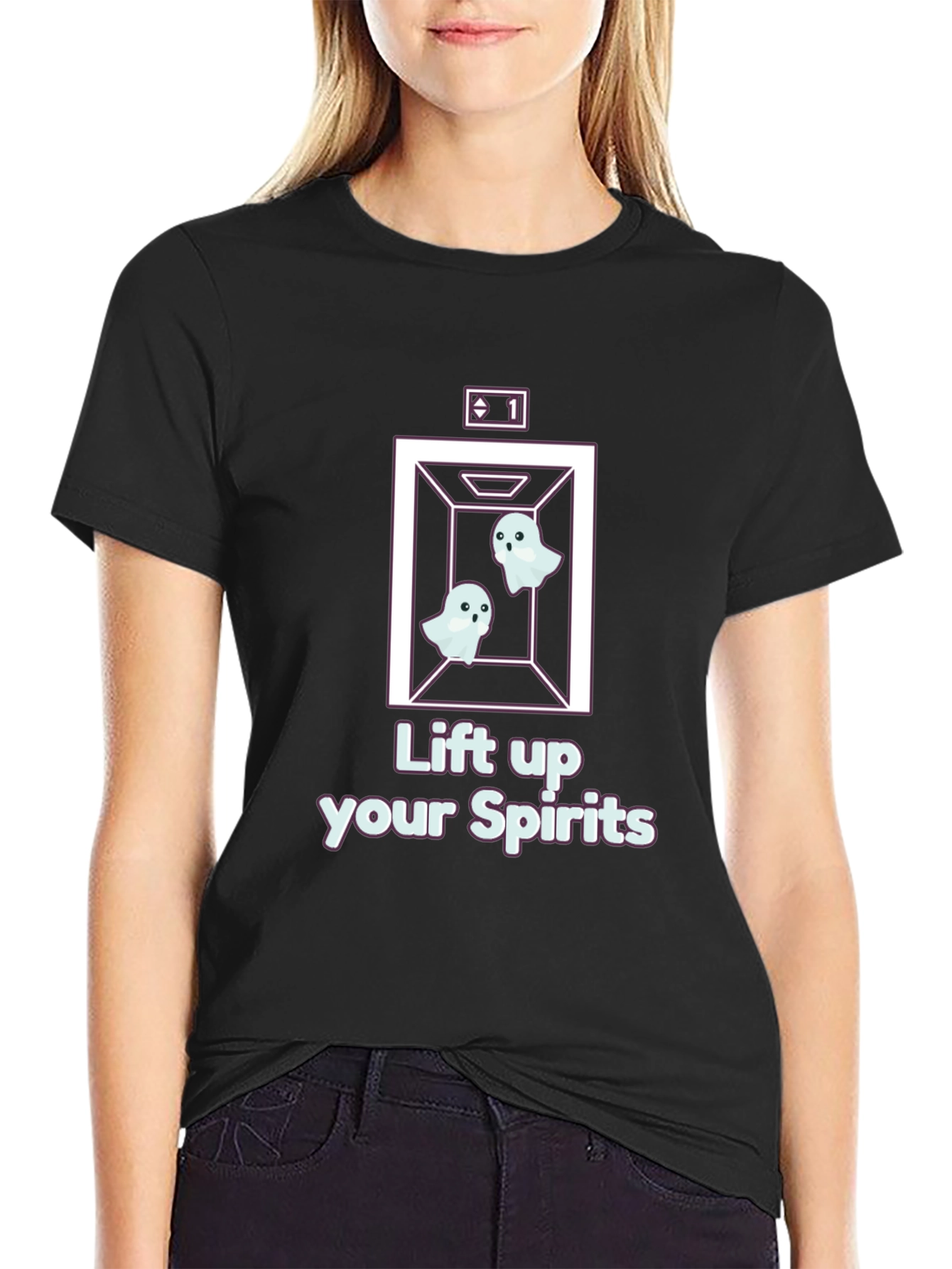 Lift Up Your Spirits Ghost Elevator T-Shirt