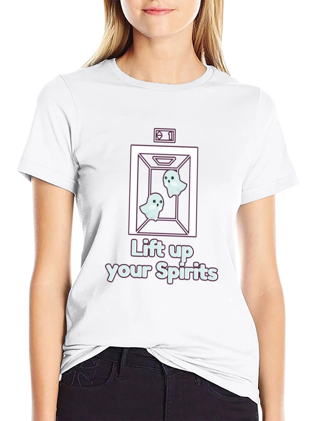 Lift Up Your Spirits Ghost Elevator T-Shirt