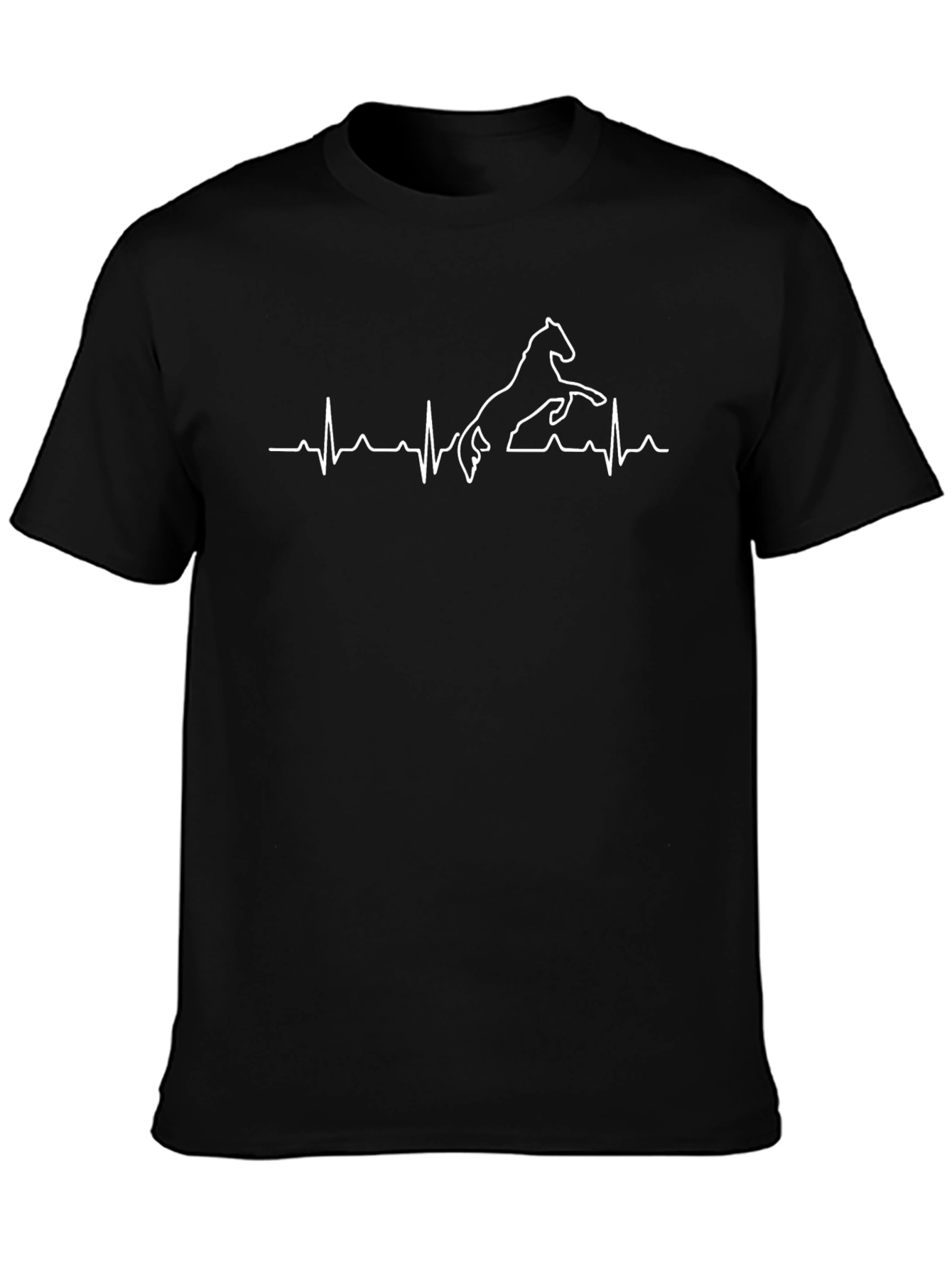 Horse Heartbeat T-Shirt - Black Tee