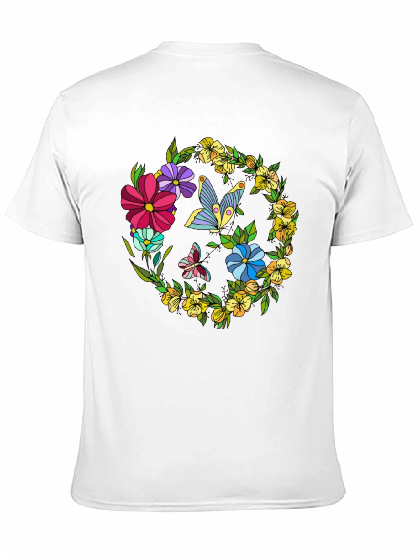 Floral Butterfly Black Graphic T-Shirt