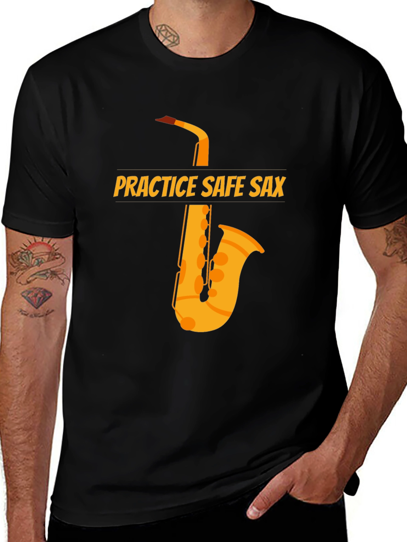 Practice Safe Sax Funny Saxophone T-Shirt