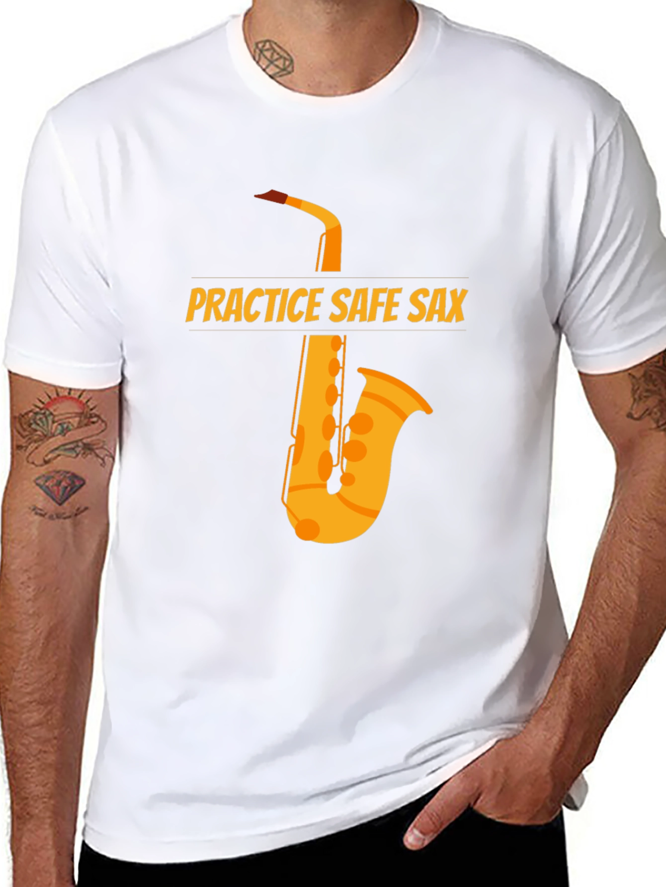 Practice Safe Sax Funny Saxophone T-Shirt