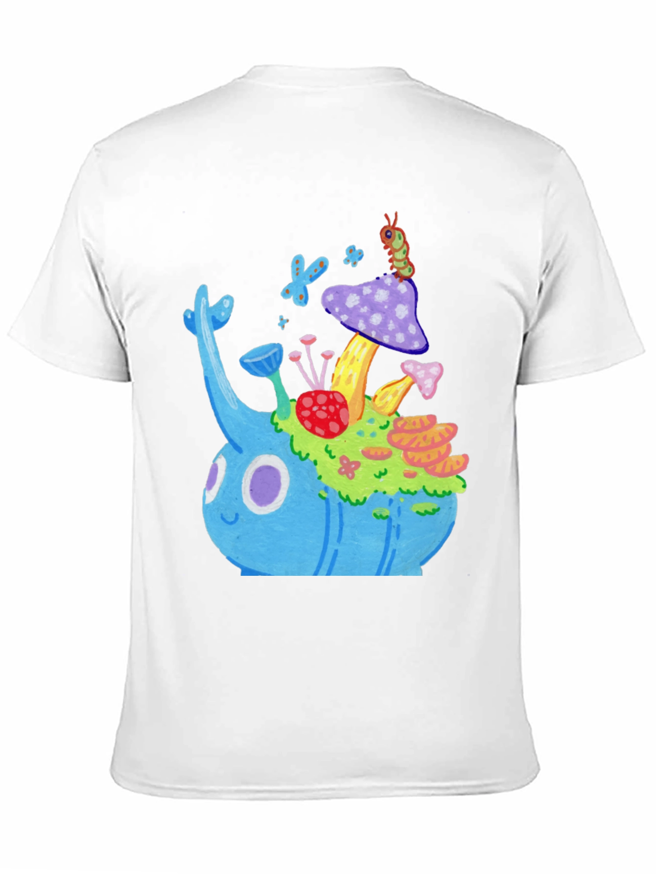 Whimsical Mushroom Garden Graphic Tee - Black
