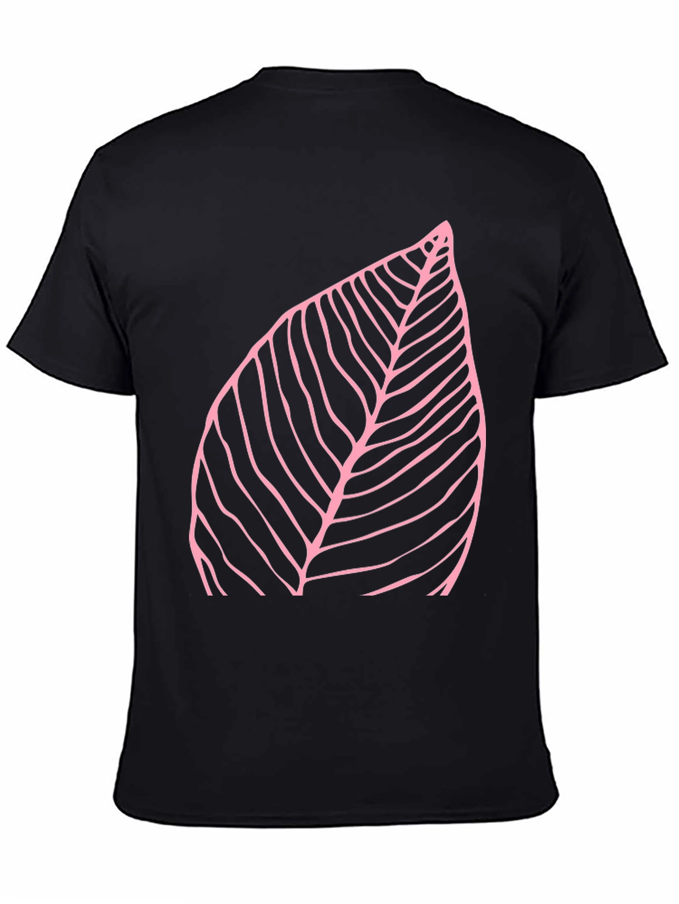 Leaf Print Black T-Shirt
