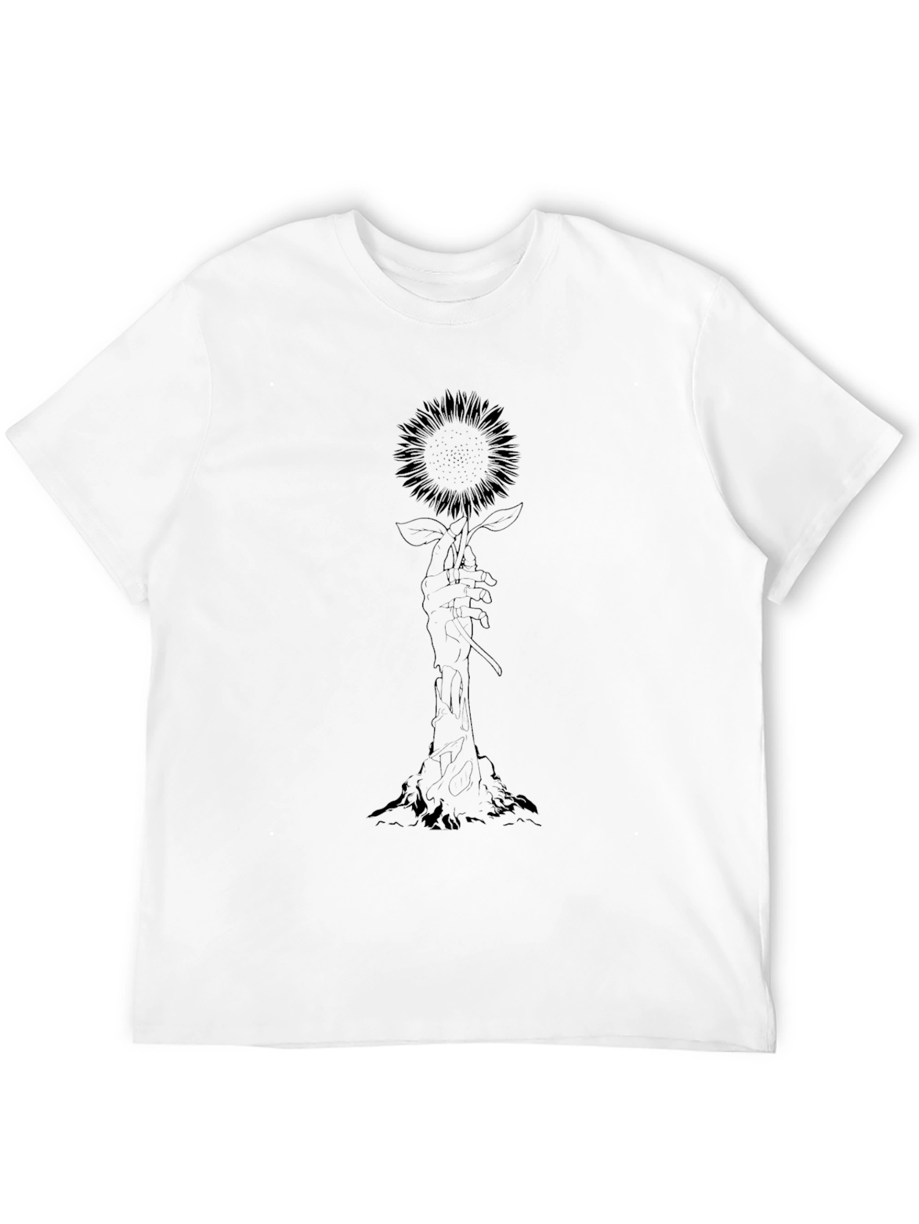 Hand Holding Sunflower Graphic Tee