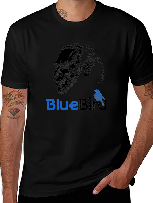 Mens Black BlueBird Graphic T-Shirt