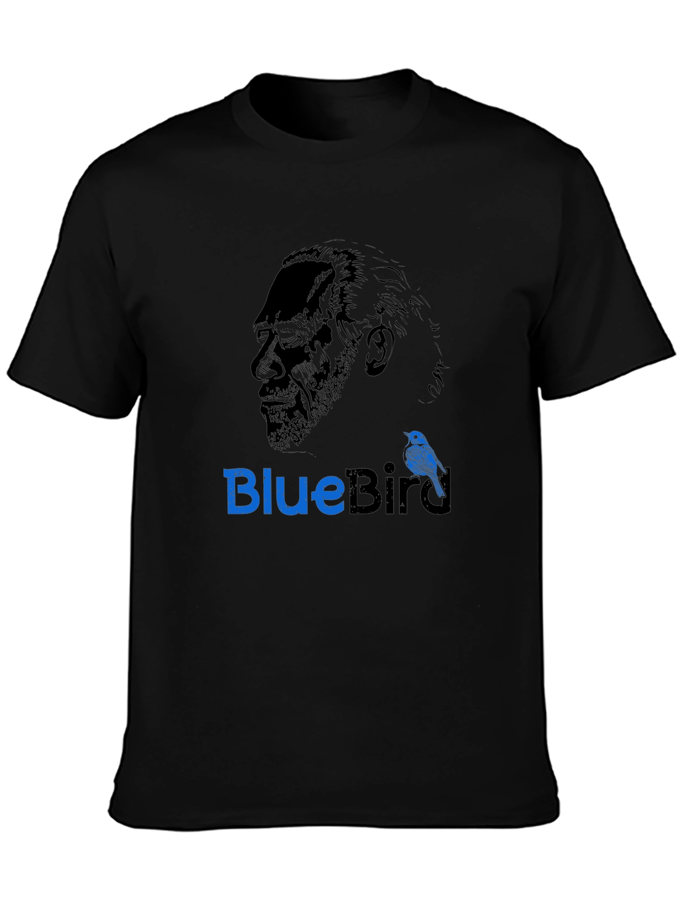 Mens Black BlueBird Graphic T-Shirt