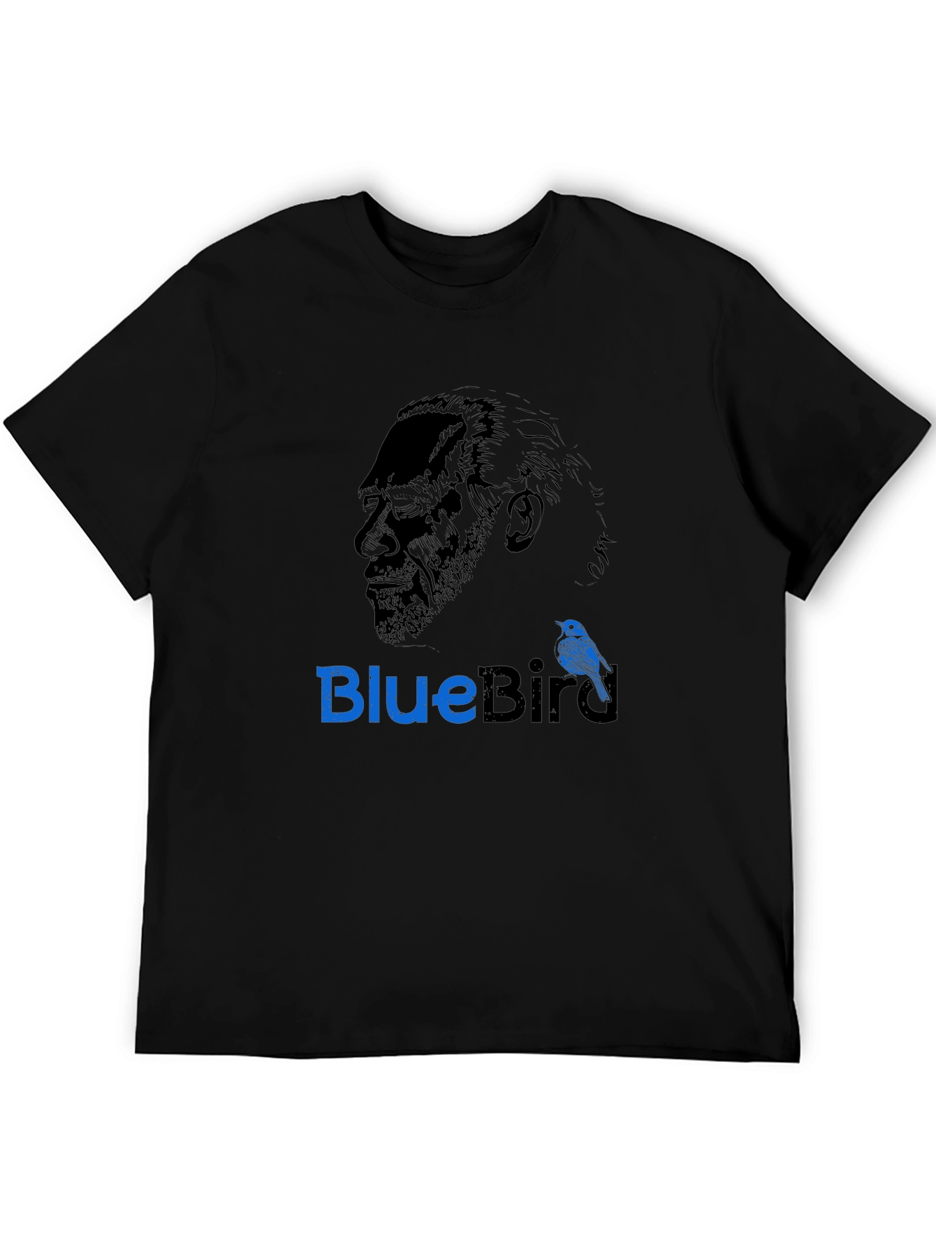 Mens Black BlueBird Graphic T-Shirt