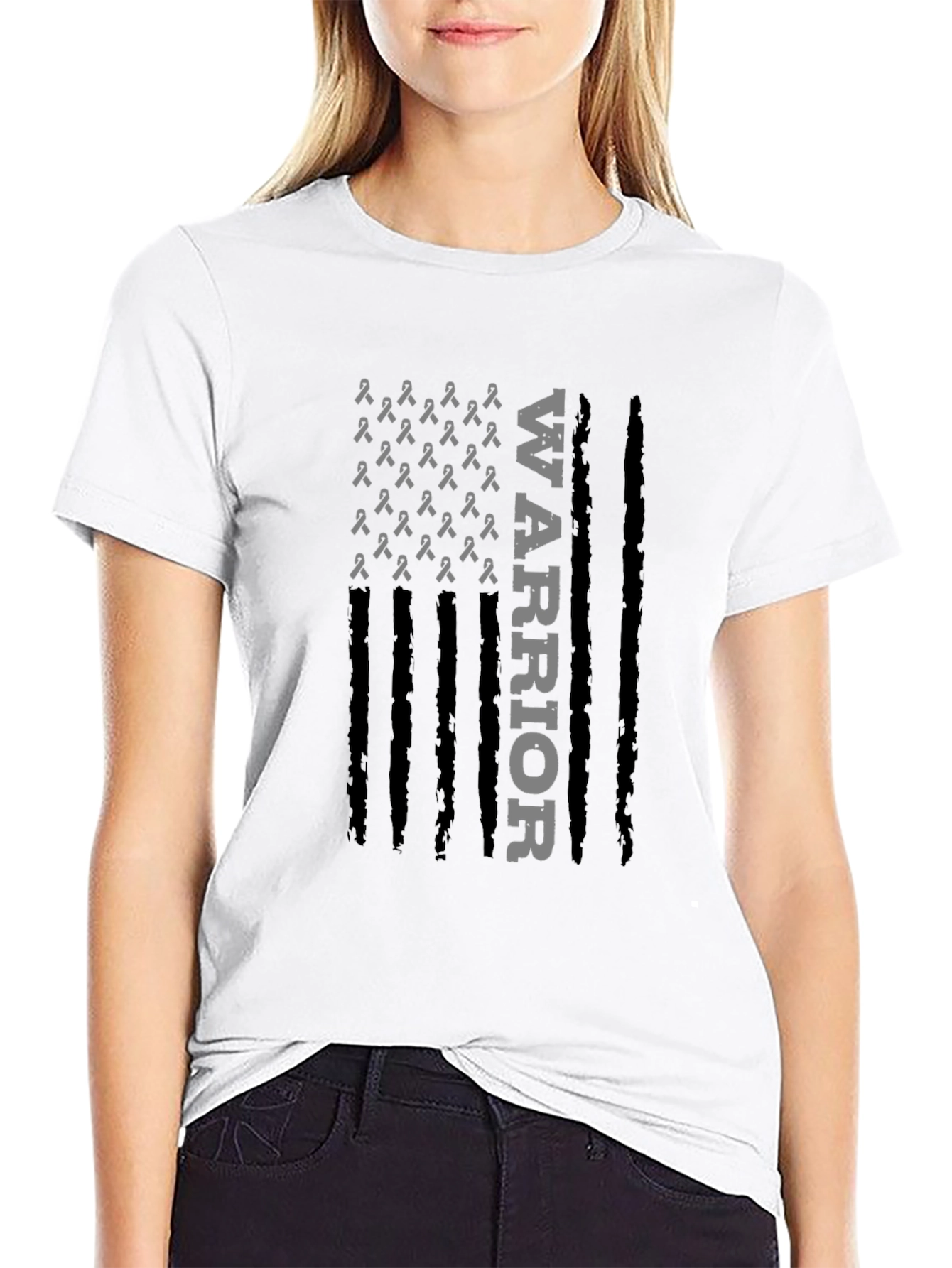 Warrior Ribbon Flag Graphic Tee