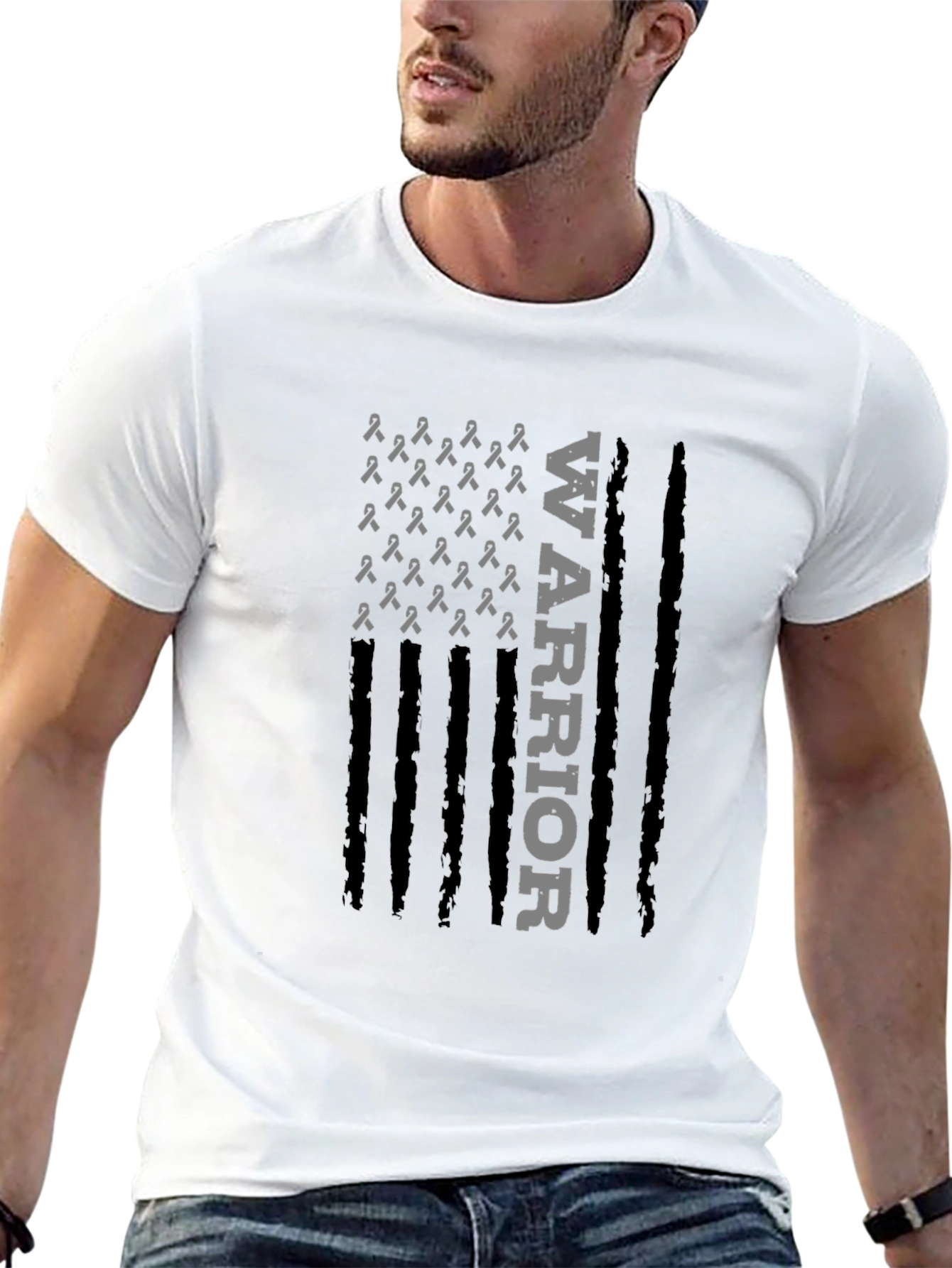 Warrior Ribbon Flag Graphic Tee