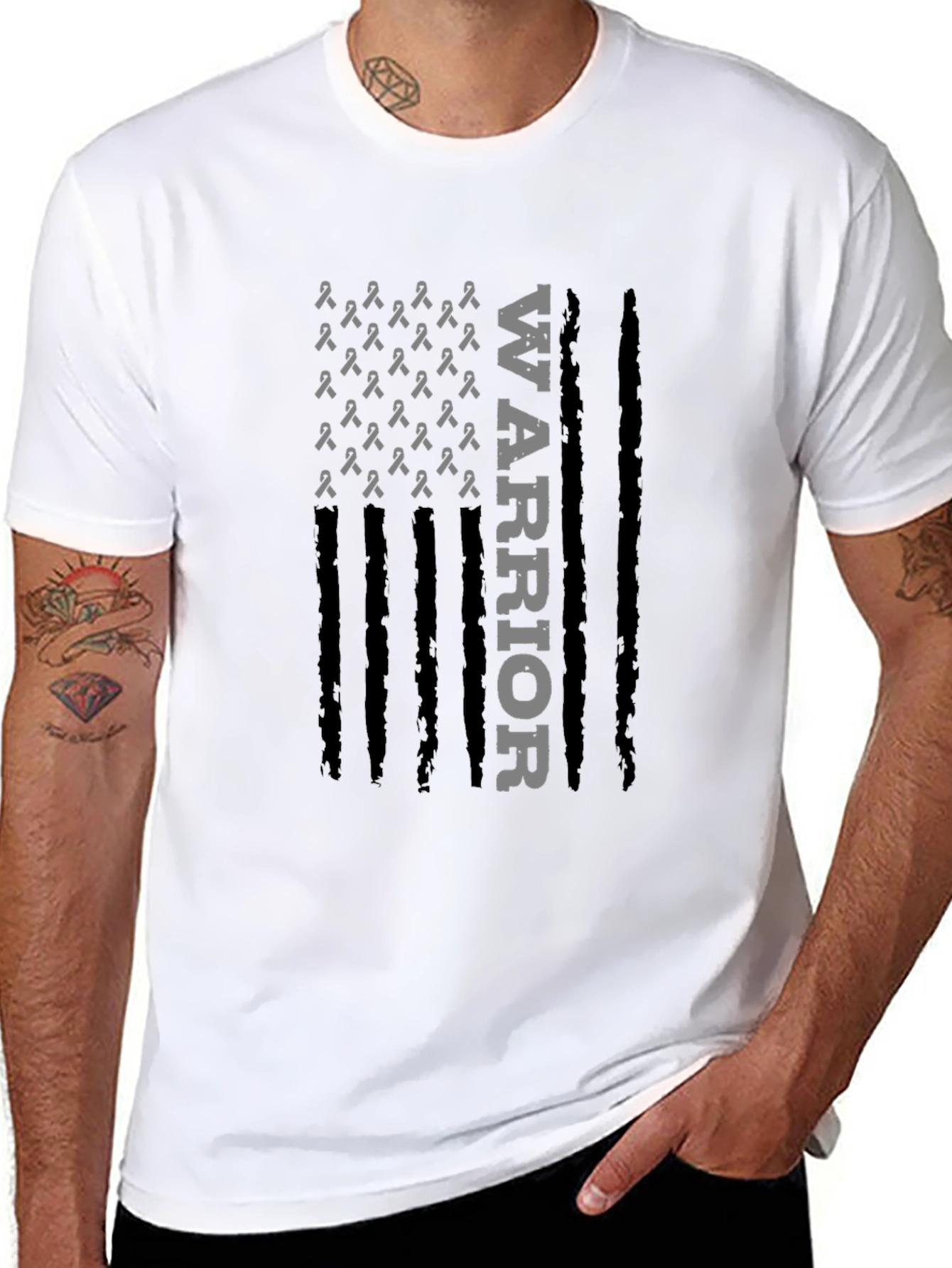 Warrior Ribbon Flag Graphic Tee