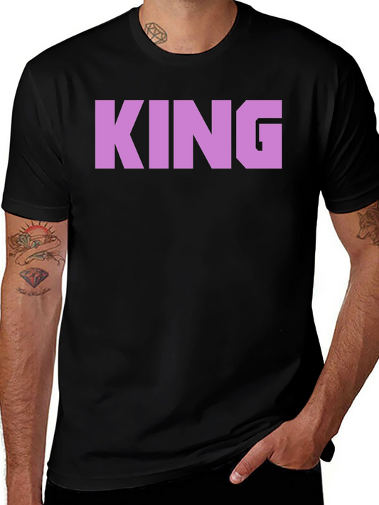 King Graphic Print Black T-Shirt