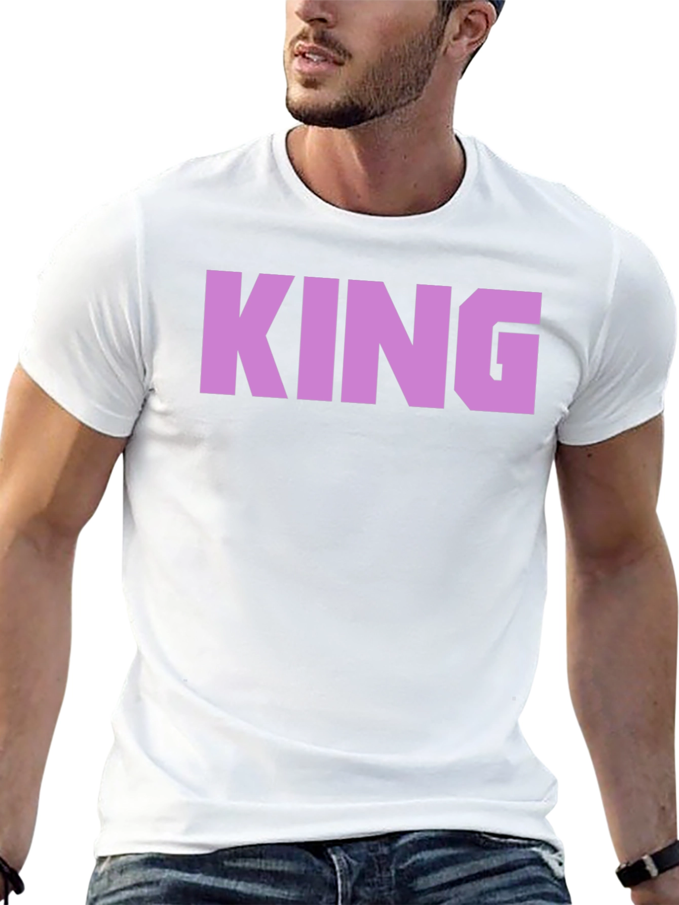 King Graphic Print Black T-Shirt