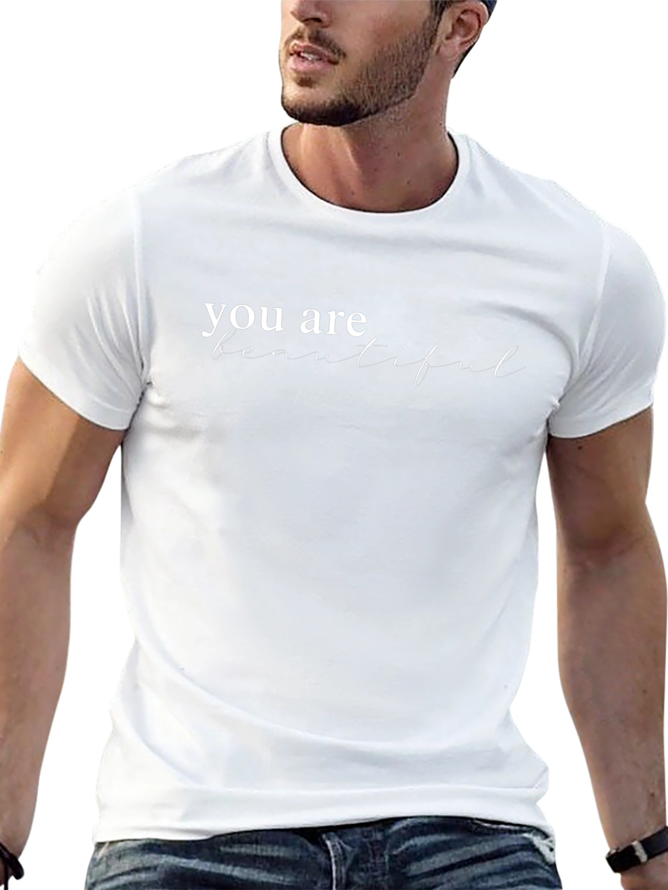 You Are Beautiful Graphic Black T-Shirt