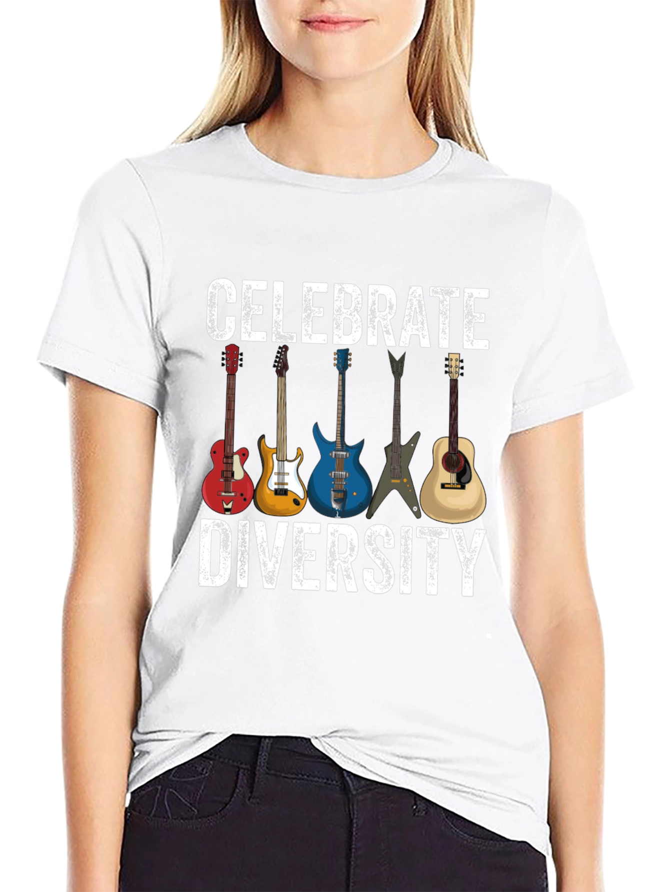 Celebrate Diversity Guitar T-Shirt - Music Lover Tee