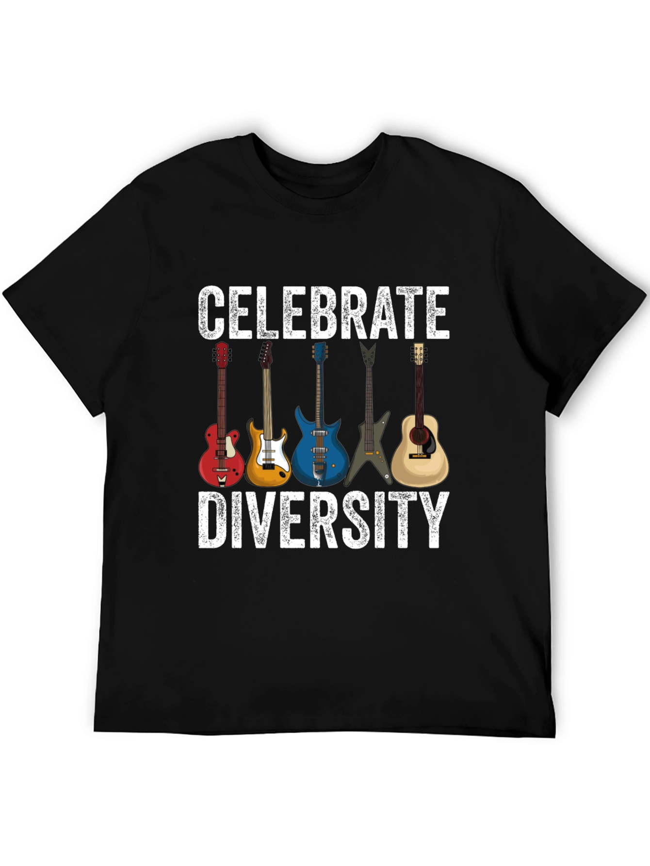 Celebrate Diversity Guitar T-Shirt - Music Lover Tee