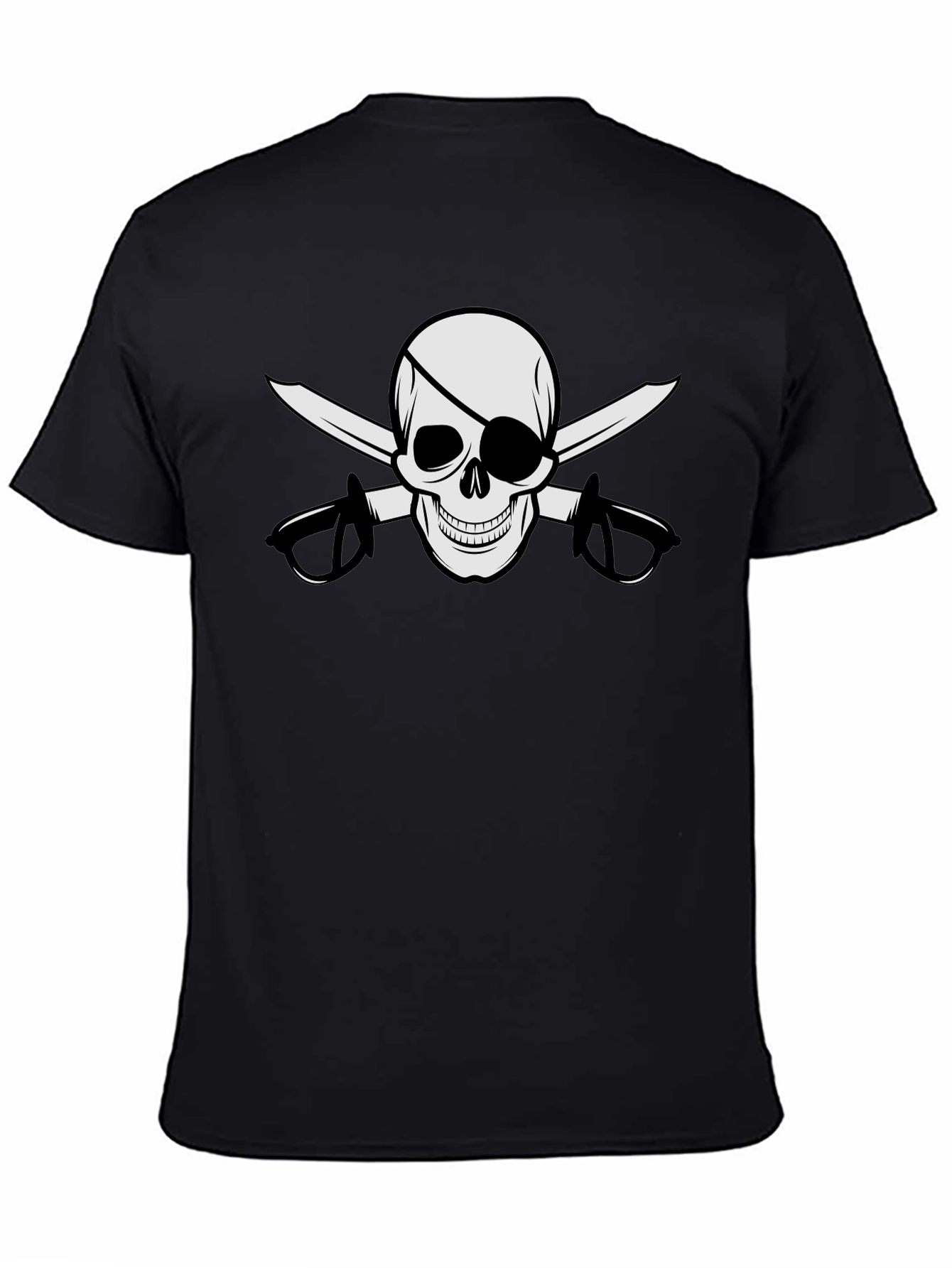 Pirate Skull & Swords Graphic Black T-Shirt